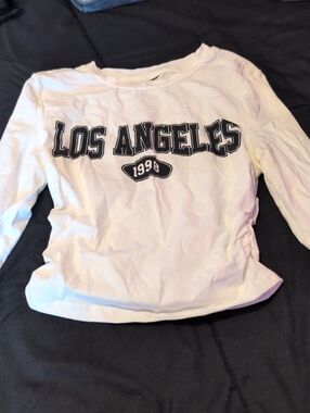 Missguided White 'Los Angeles 1998' Long Sleeve Graphic Tee